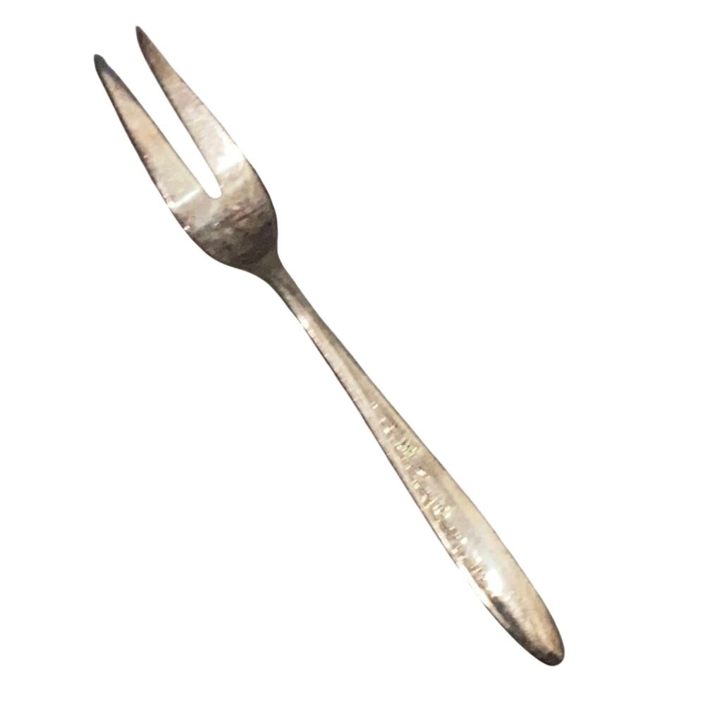 Gorham Vintage Mid Century Silverplated cold meat fork Flower Song pattern 1955